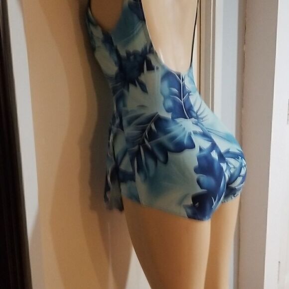 Vintage Jantzen Tropical Blue Retro Mod One-Piece Swim Bathing Suit - Picture 11 of 15